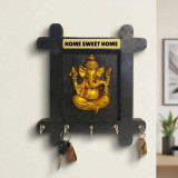 Ganesh Statue Wall Decor Key Holder with Home Sweet Home Print JNK-7307