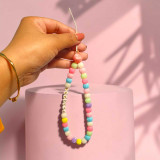 Personalized Rainbow Beaded Phone Charm With Recipient Name MKH-30