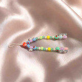 Decorative Beaded Phone Lanyard – Cute Heart Charm for Phone, Keys, and Bags- Color May Vary MKH-19