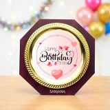 Wooden Birthday Plaque with Personalized Name & Table Stand JNK-7328