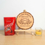World’s Best Dad Gift Set – Custom Wooden Frame with Candle & Chocolate SK-3060