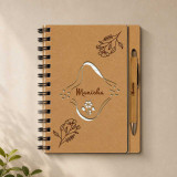 Personalized Cut-out Wooden Diary & Bamboo Pen Set For Her SK-3069