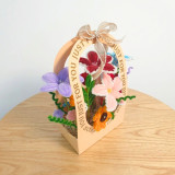 Handcrafted Multicolor Fuzzy Flower Gift Bag