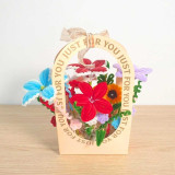 Handcrafted Multicolor Fuzzy Flower Gift Bag JNK-7351