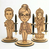 Customizable Caricature Wooden Pen Holder DKG-962