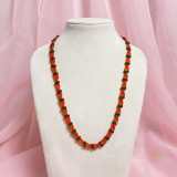Twisted Orange & Green Beaded Pote Pote-129