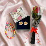 Red Rose, Earrings & Mobile Charm Gift Set DKG-974