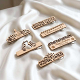 Customizable Wooden Laser Cut Hair Clip DKG-993