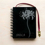 Custom Floral Engraved Diary with Owl Charm Bookmark DKG-999
