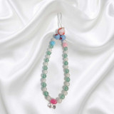 Handmade Pastel Beaded Phone Charm with Bunny Accents MKH- 11
