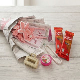 Love You Beauty Gift Bouquet with Fuzzy Flowers & Mobile Charm