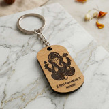 Shri Ganeshay Namah Wooden Keyring SK-3094