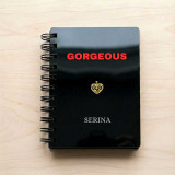 Personalized GORGEOUS Acrylic Notebook with Gold Heart Charm DKG-1014