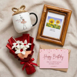 Personalized Birthday Mug, Photo Frame & Fuzzy Bouquet Gift Set SK-3115
