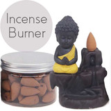 Dad Gift Set with Artificial Plant, Buddha Incense Burner & Mug JNK-7398