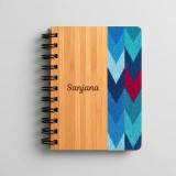 A5 Wooden Notebook with Dhaka Pattern & Personalized Name Engraving JNK-7405