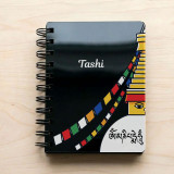 Personalized A5 Acrylic Spiral Notebook with Boudhanath Stupa Design