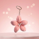 Pink Fuzzy Lily Flower Keychain SK-3133