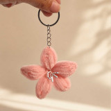 Pink Fuzzy Lily Flower Keychain SK-3133