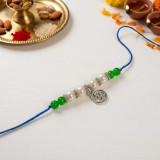 Raksha Bandhan Special Om Rakhi with Green Beads RK-18