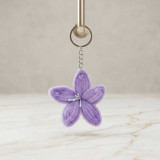 Purple Fuzzy Lily Flower Keyring SK-3140