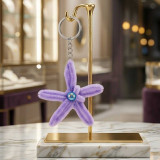 Fuzzy Purple Starfish Keychain SK-3150