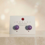 Deep Purple Pearl Stud Earrings - Small JR-421