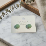 Elegant Sage Green Round Earrings - Large JR-435