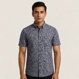 Gent's Park Leaf Pattern Half Sleeve Shirt – Collar Size 16" (40 cm)