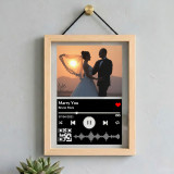 Personalized Music Photo Wooden Frame for Couples Anniversary