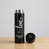 Stainless Steel Vacuum Flask LED Temperature Display Bottle with Love & Name Printed