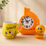 Good Day Mug, Sailboat Alaram Clock & Smiley Decor Set JNK-7452