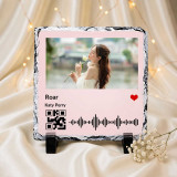 Personalized Rock Slate Photo Plaque with Scan & Play Song SK-3202