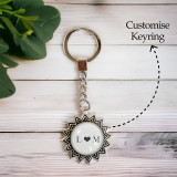 Couples Initial Letter Printed Keyring DKG-1118
