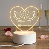 Personalized Swan Artwork Heart LED Music Lamp SK-3217