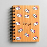 Personalized Hello Kitty Wooden Diary with Name Engraving DKG-1125
