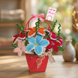 Decorative Multi-Color Fuzzy Flower Gift Bag
