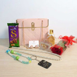 Birthday Gift Bag with Chocolate, Rose & Keyring for Her JNK-7465