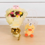 Personalized Rose Bouquet With Cute Penguin Gift SK-3242