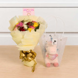 Pretty Girl Personalized UnicornPlush & Rose Bouquet SK-3252