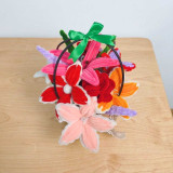 Fuzzy Lily & Red Rose Bag with Customized Name Card JNK-7480