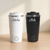 Personalized Black & white Couple Tumbler Gift Set SK-3263
