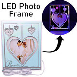 Glass Mug with LED Photo Frame & Fuzzy Flower Bouquet JNK-7490