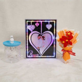 Glass Mug with LED Photo Frame & Fuzzy Flower Bouquet JNK-7490