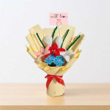 Thoughtful Personalized Fuzzy Lily Bouquet with Greeting Card SK-3304