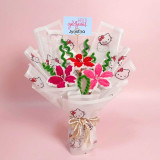 Personalized Hello Gorgeous Fuzzy Flowers Bouquet Surprise SK-3310