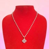 Elegant Pink Clover Pearl Necklace JL-144