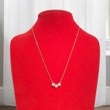 Minimalist Triple Crystal Stainless Steel Necklace JL-149