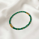 Stylish Green Bracelet with Gold-Tone Secure Lock Bala-19