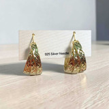 Elegant Stainless Steel Gold Hoop Earrings JR-458